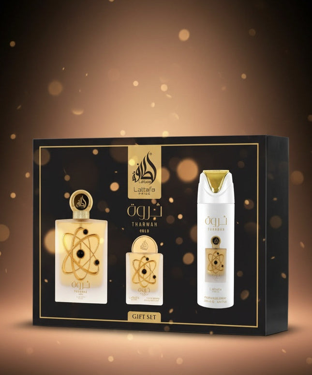 Tharwah Gold - Gift Set by Lattafa Pride
