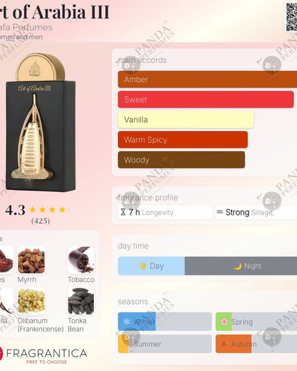 Lattafa Art of Arabia III - 100ml by Lattafa Pride